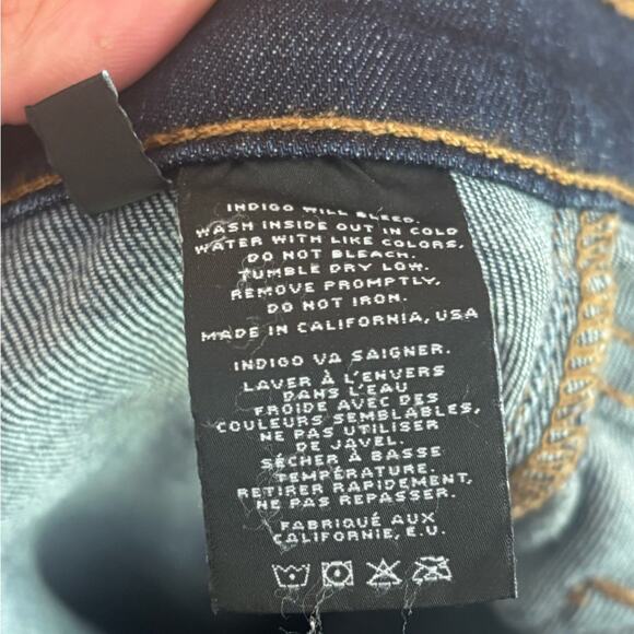 Early J Brand Indigo Clean Rinse Made in California Skinny Ankle Zipper Jeans 26 - Picture 7 of 11